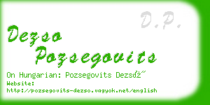 dezso pozsegovits business card